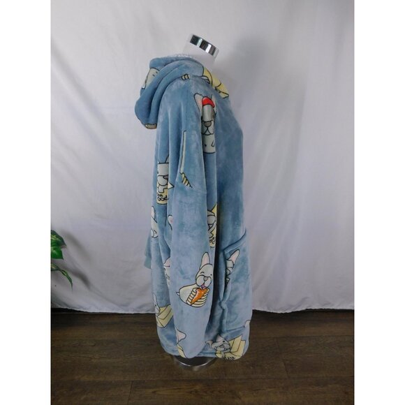 The Oodie Pullover Blanket Hoodie Adult French Bulldog Dog Print One Size Cozy - Picture 9 of 12